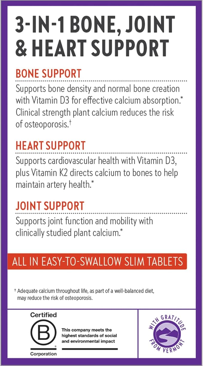 New Chapter Calcium Supplement D3+K2, 70+ 70+ Trace 180 Slim