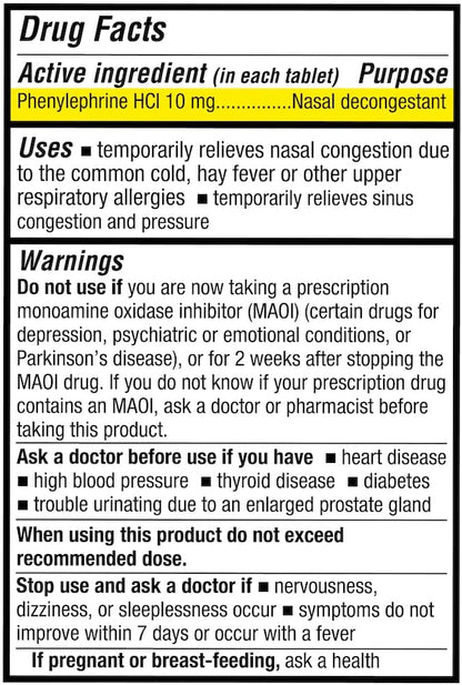 Puregen Labs Nasal Decongestant PE 100 Tablets 10 mg (1)