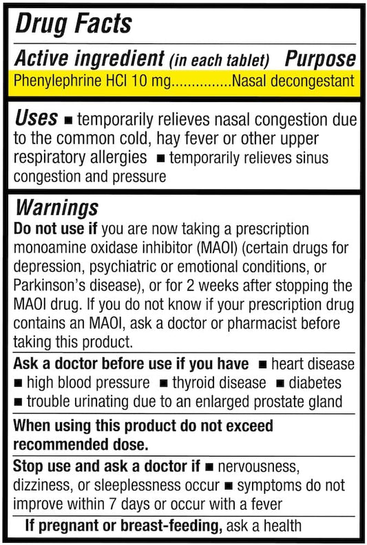 Puregen Labs Nasal Decongestant PE 100 Tablets 10 mg (1)