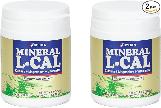 Umeken Mineral L-Cal Supplement, Small Bottle, 2 Month D3 and 130g, 1300 1300 Balls 2)