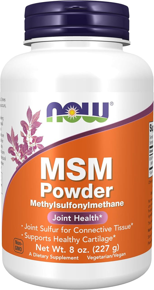 NOW Supplements, MSM (Methylsulfonylmethane) Powder, Supports 8-Ounce