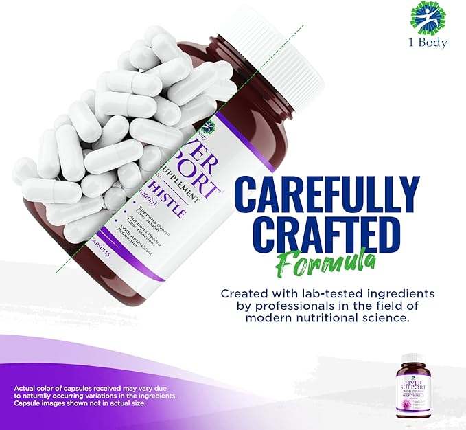1 Body Liver Support: Twin Pack 60 Capsules