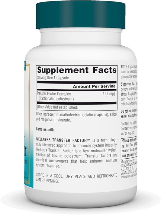 Source Naturals Wellness Transfer Factor, Supports 125mg, 60 60 Capsules
