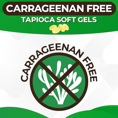 Vegan Omega 3 - Carrageenan Free Plant Based Algal DHA/EPA- 60 Veggie Softgels - Supports Brain, Heart, Joints & Prenatal Health - Essential Fatty Acids Supplements