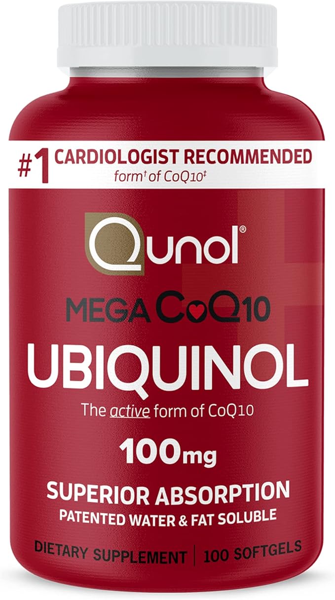 Qunol Mega Ubiquinol 100mg CoQ10, Superior Q10, Antioxidant 100 Count