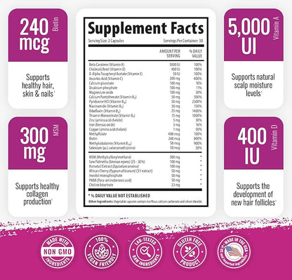 1 Body Hair Skin and Nails 26 Vitamins, 60 Vegan