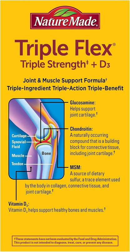 Nature Made TripleFlex Triple Strength Caplets D3, 120 120 Count