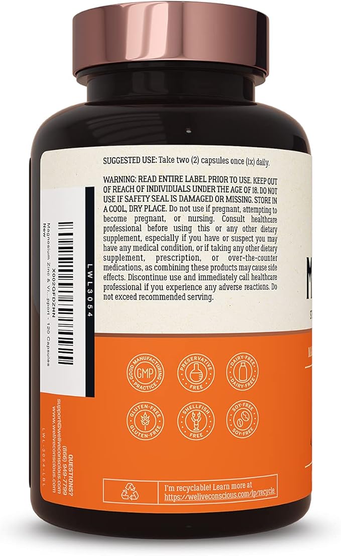 Magnesium Zinc & Vitamin D3 120 Capsules (2-Pack)