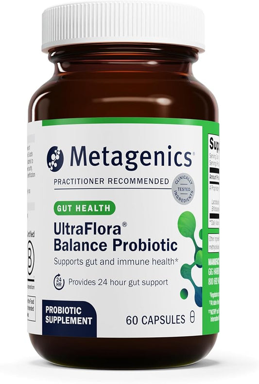 Metagenics UltraFlora Balance Probiotic - Daily Gut Health Supplement* - Offers Digestive & Immune System Support* - Vegetarian, Non-GMO & Gluten-Free - 60 Capsules