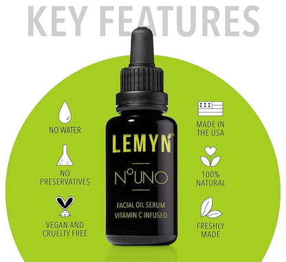 Hydrate & Glow Face Oil - Vitamin C & E Serum | Freshly Made & 100% Natural | Boosted Hydration & Enhanced Elasticity & Firmness - Handcrafted in Santa Barbara, CA