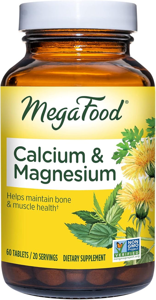 MegaFood Calcium Magnesium Supplement 60 Tabs (20 Servings)