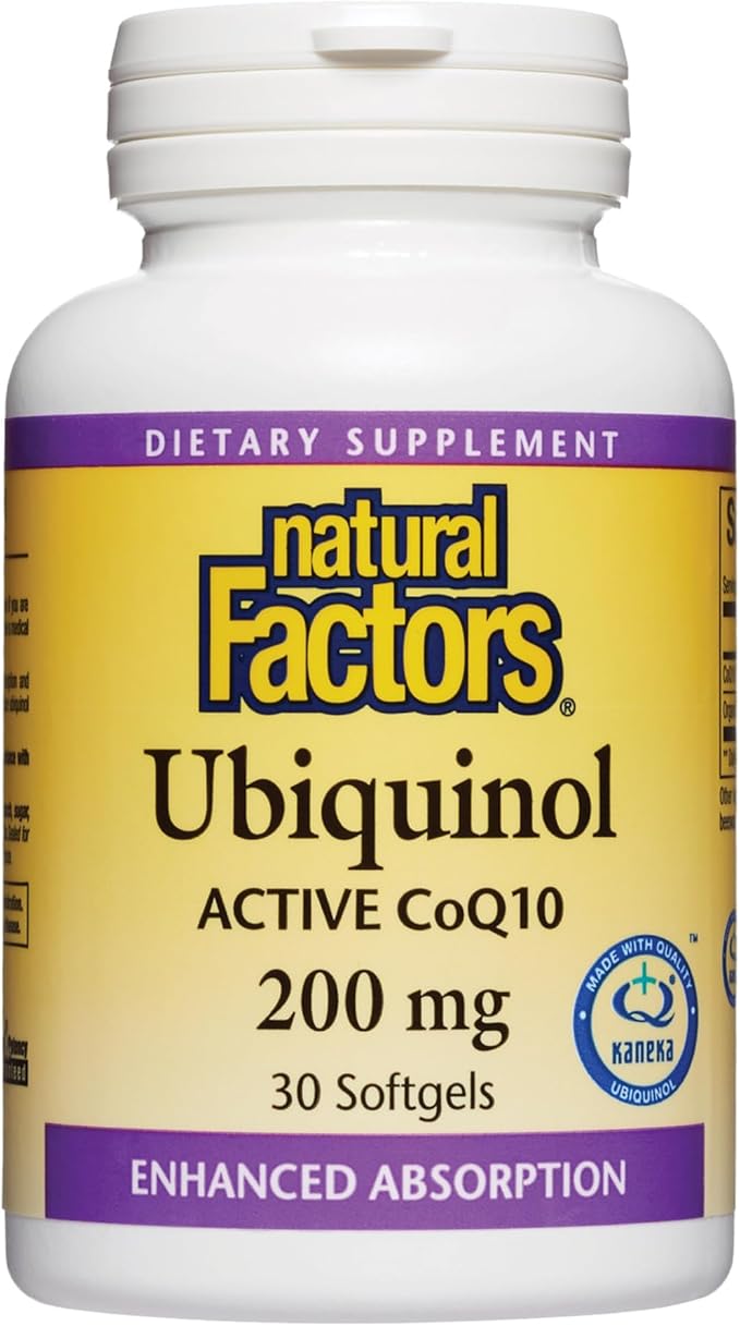 Natural Factors, Ubiquinol Active CoQ10 200 Q10 Supplement 200mg, 30 30 Count 1)