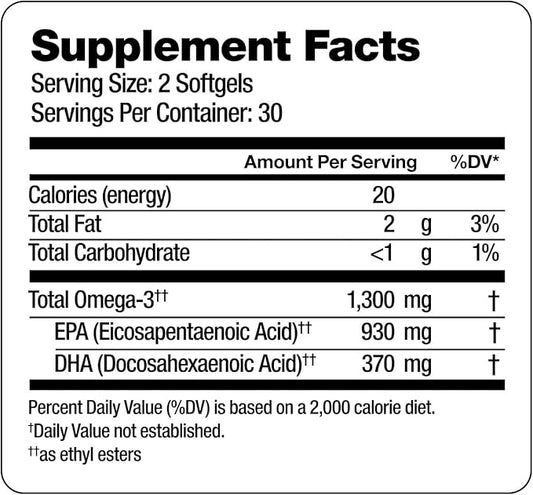 Oceanblue Professional Vegan Omega-3 1300-60 Count 30 Servings