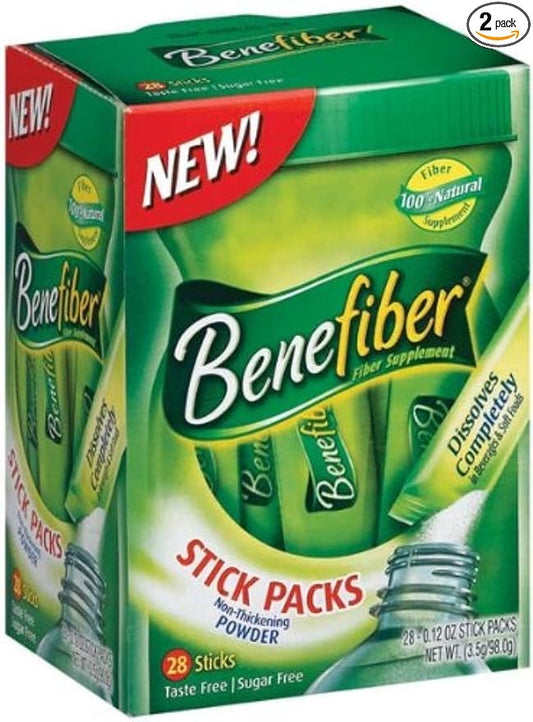 Benefiber On The Go Prebiotic Fiber 28 Sticks (3.92 Ounces)