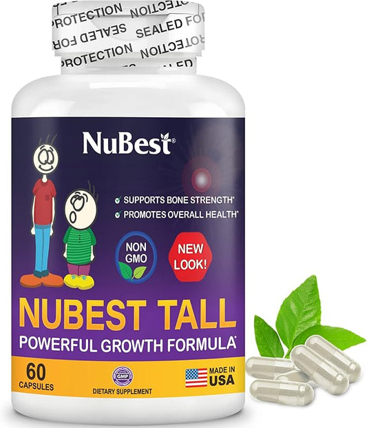 NuBest Tall - Calcium Supplement - 5+ with D3, Vitamin K2 and 60 Capsules