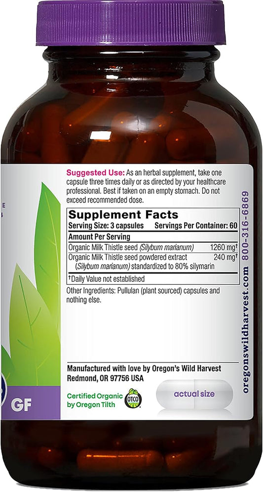 Oregon's Wild Harvest Milk Thistle Organic 180 Count