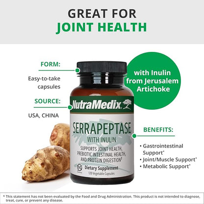 NutraMedix Serrapeptase Capsules 1,000mg (120 Vegetarian