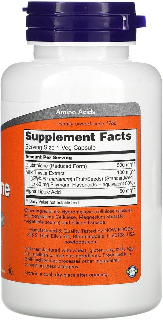 Now Foods - Glutathione Cellular Antioxidant 500 mg. 60 Vegetarian