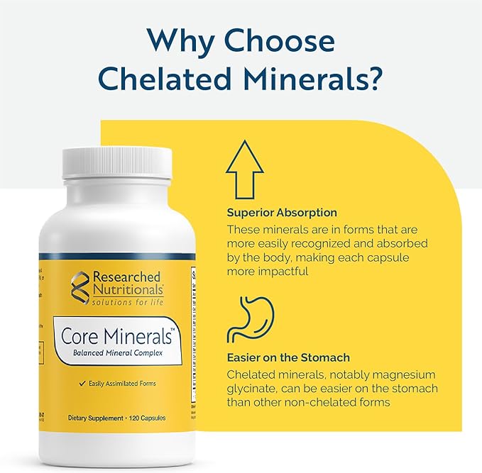 Researched Nutritionals Core Minerals D3 & (120 Capsules)