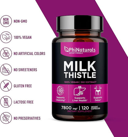 Milk Thistle 150mg Capsules – [120 30:1 Silymarin 4500 mg) 30X Extract
