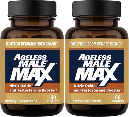 Max Total Testosterone Booster Supplement for Men, 120 Caplets