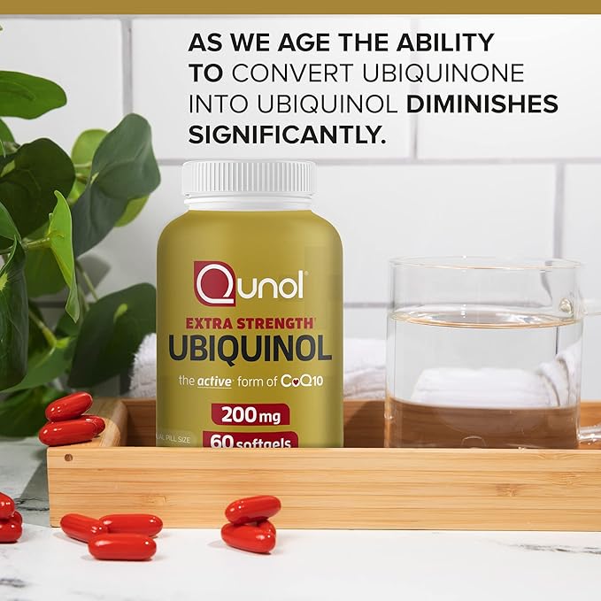 Qunol Ubiquinol CoQ10 200mg Softgels, Powerful CoQ10, 60ct 60ct Softgels