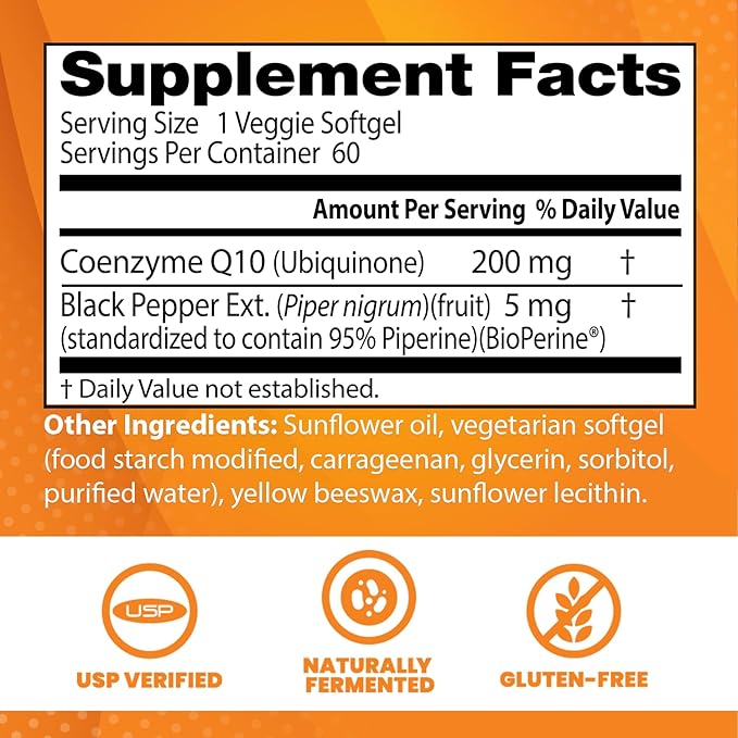 Doctor's BEST High Absorption CoQ10 200 mg, 60 Veggie
