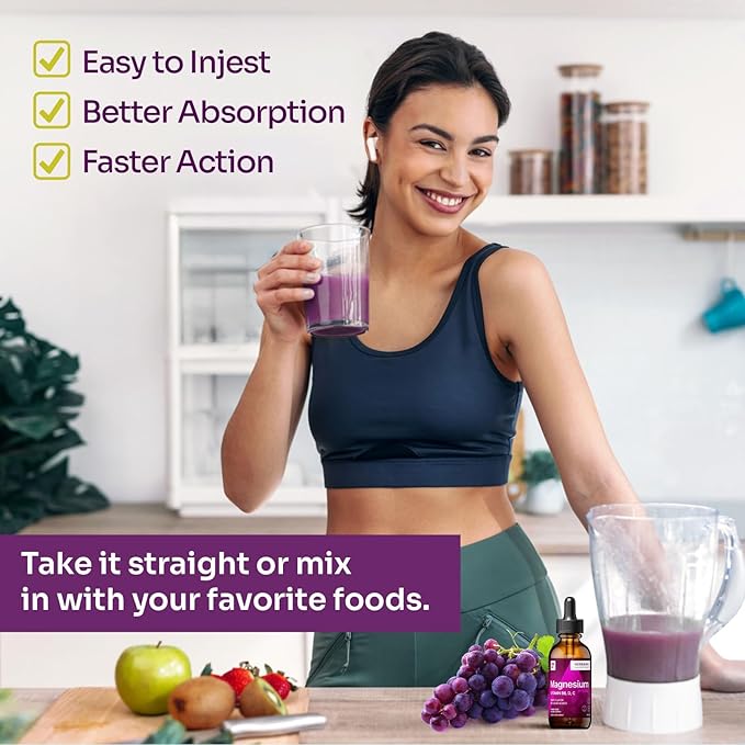 Magnesium Plus Grape Flavor 4 fl B6, D, 100% Absorption 90-Day Supply