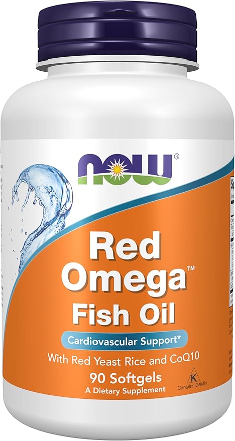NOW Supplements, Red Omega™ with CoQ10 30 mg Omega-3 Fish 90 Softgels