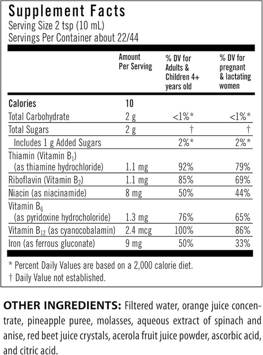 Flora Iron with B-Vitamin Complex 15-oz. Glass