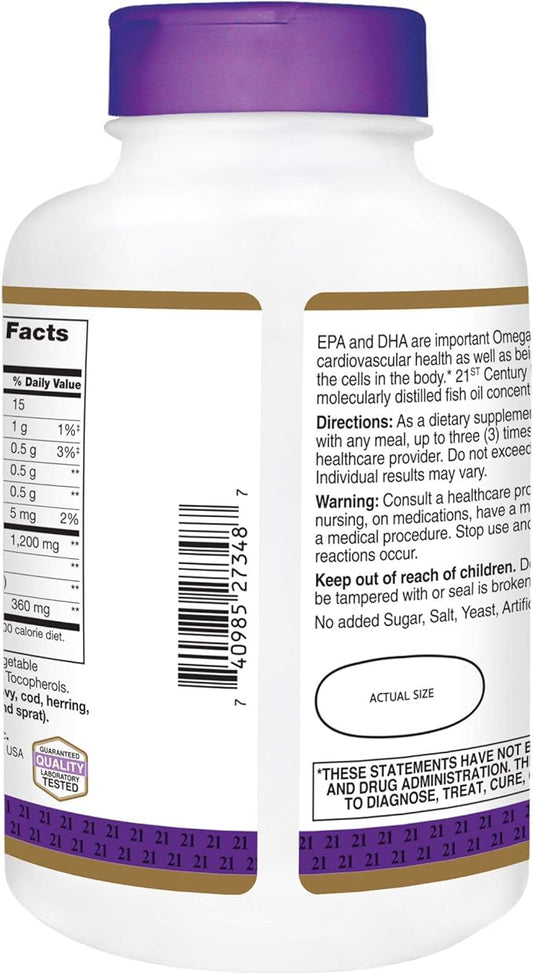 21st Century Fish Oil 1200 mg 140 Count
