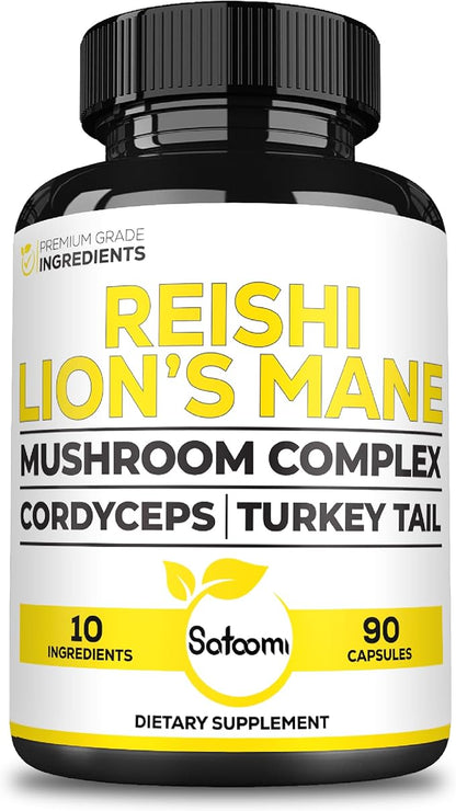 Satoomi 10in1 Reishi Mushroom Capsules 5000Mg 10in1 Mushroom 90 Capsules 3 Months