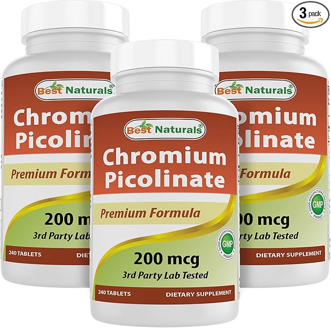 Best Naturals Chromium Picolinate 200 mcg 240 Tablets (240 Count (Pack of 3))