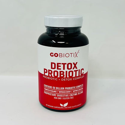 GOBIOTIX Detox Probiotic Supplement with Digestive 50 Billion 60 Capsules