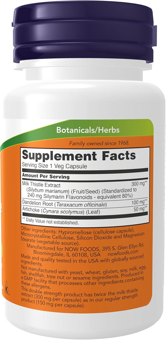 NOW Supplements, Silymarin Milk Thistle Extract 300 mg 50 Veg