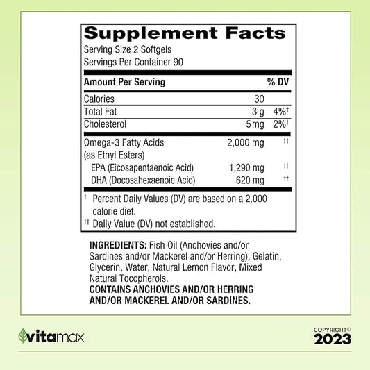Spring Valley Omega-3 from Fish Oil 2000 mg, 120 Count (2 Items)