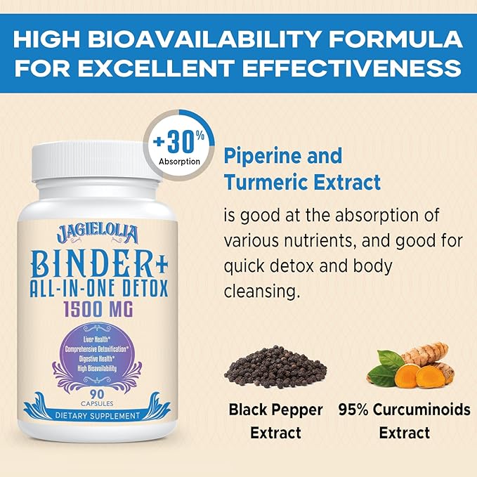 All-In-One Detox Binder Supplement 1500 MG 180 Vegan