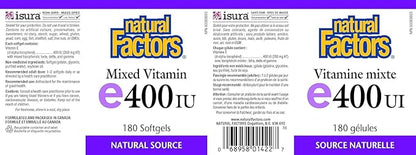 Natural Factors, Mixed Vitamin E 400 180 softgels (180 servings)