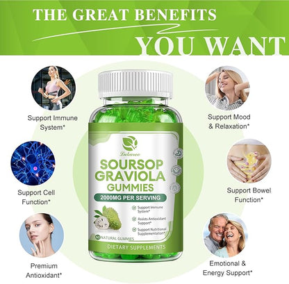 (2 Pack) Soursop Graviola Gummies 2000mg Extra 120 Gummies