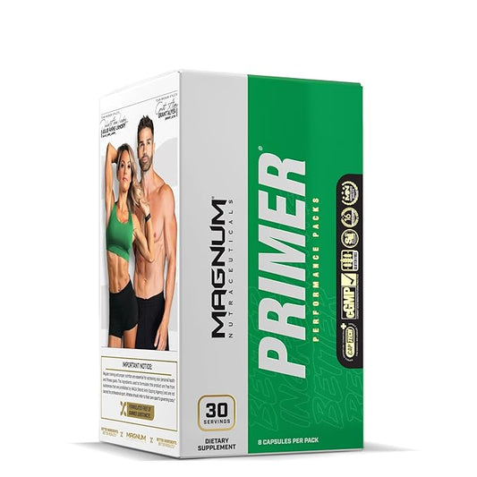 primer Magnum Nutraceuticals Vitamin Packs for Women & Men, Daily Nutrient Supplement - Travel-Friendly Multivitamin Support Heart, Joint, Digestive, & Organ Health (30 Servings)