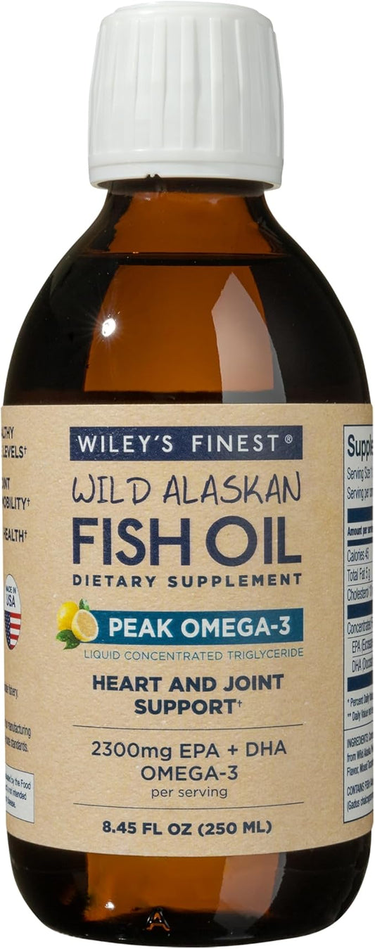 Wiley's Finest Wild Alaskan Fish Oil Omega-3 Liquid 2300mg EPA Omega-3s - 8.45 Oz (50 Servings)