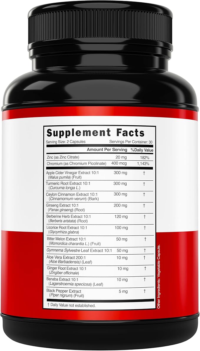 GLP-1 Supplement 14 in 1 Formula (GLP1 Supplement with Berberine, ACV, Chromium, Ceylon Cinnamon, Turmeric & More) Support Gut Health & Metabolism - Third Party Tested, Vegan Safe & USA Made