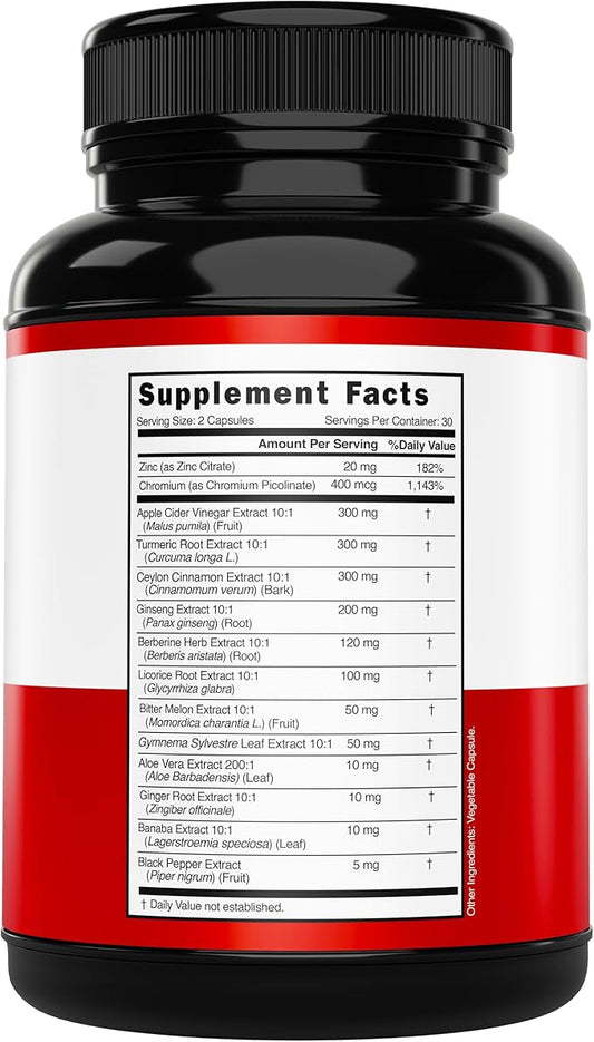 GLP-1 Supplement 14 in 1 Formula (GLP1 Supplement with Berberine, ACV, Chromium, Ceylon Cinnamon, Turmeric & More) Support Gut Health & Metabolism - Third Party Tested, Vegan Safe & USA Made
