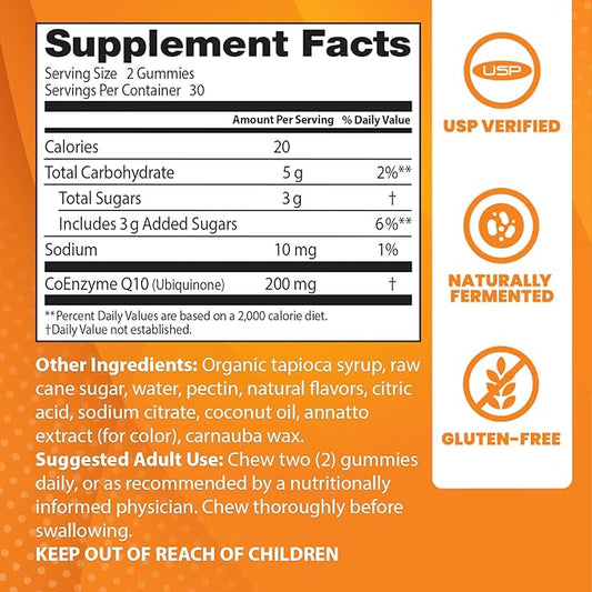 Doctor's Best CoQ10 Gummies 200 Mg, Q10 (Ubiquinone), 60 Ct