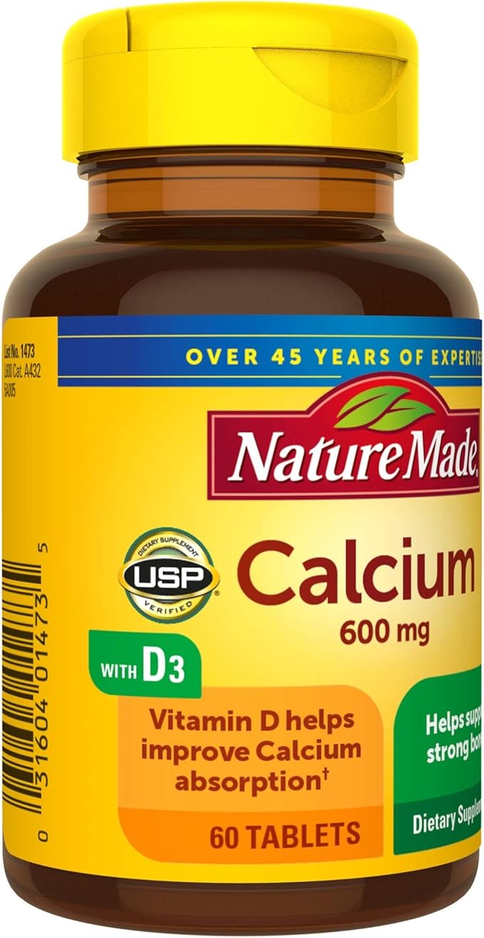 Nature Made Calcium 600 mg D3 for 60 Count, 3)