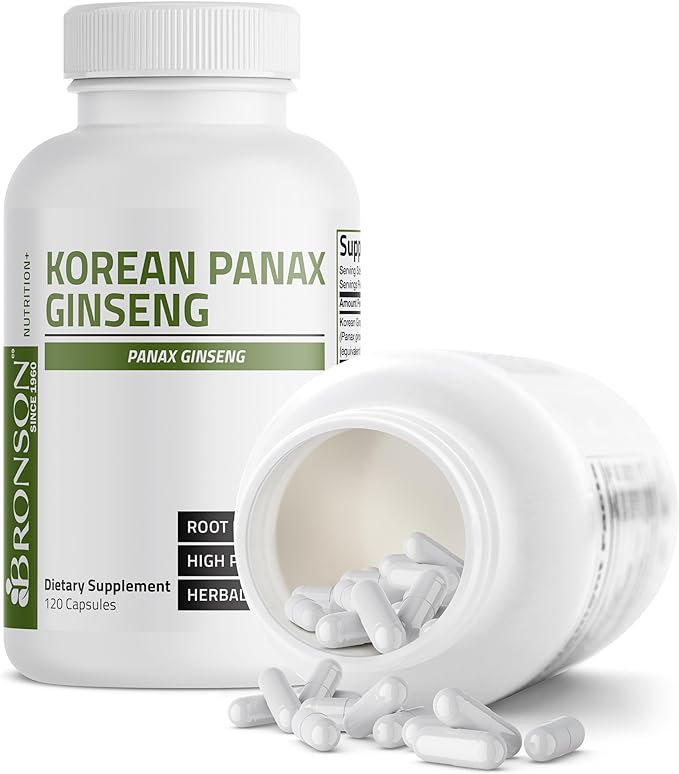 Bronson Korean Panax Ginseng Supports Energy, 120 Capsules