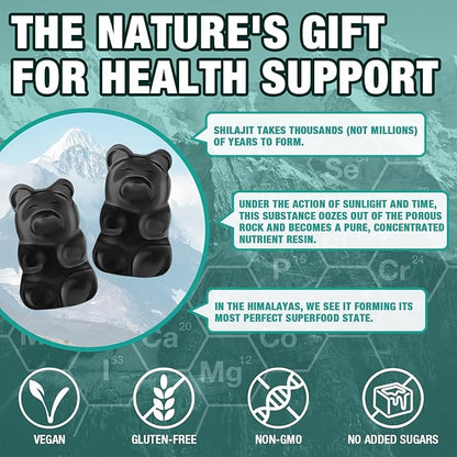 1 Packs 1000 MG Shilajit Supplement 85+ Trace 60 Counts