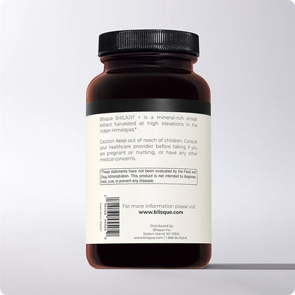 Blisque - Pure Himalayan Organic Shilajit 228 Servings 7.5 Month