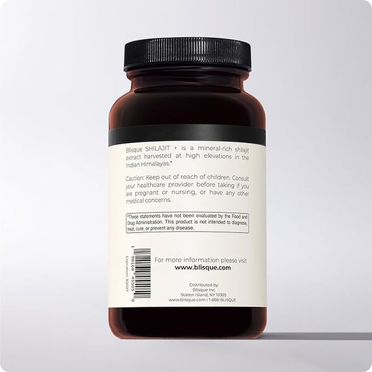 Blisque - Pure Himalayan Organic Shilajit 228 Servings 7.5 Month