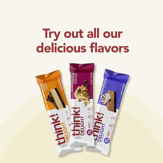think! Delight, Keto Protein Bars, Healthy Low Carb, Gluten Free Snack - Chocolate Mousse Pie, 10 Count (Packaging May Vary) (Pack of 2)